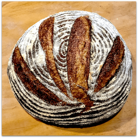 Loaf of traditional sourdough bread