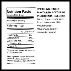 Nutrition facts & ingredient list for Barr's Ginger Beer