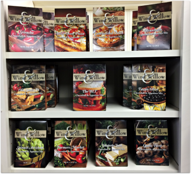 Display of Wind & Willow soup mixes