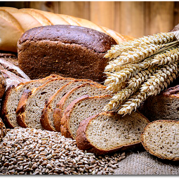 Assorted types of bread & grains